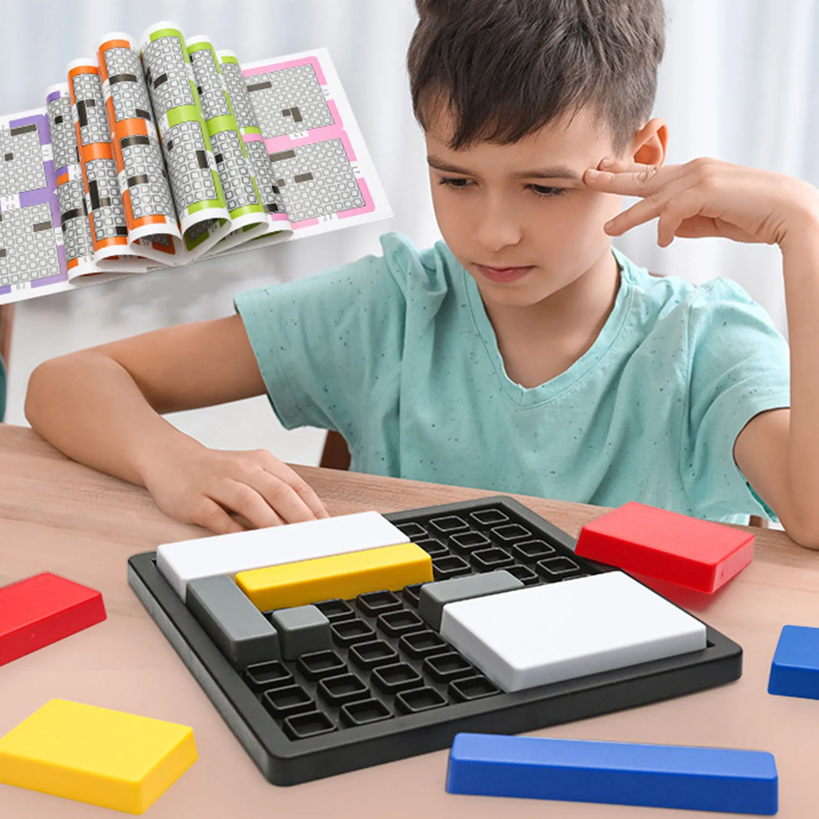 Elektrische Spiele für Kinder für 4-Jährige, Puzzlespiel mit geometrischem Tangram, Kind aus Holz, Herausforderung für Ihren Geist, Stammbau im Vorschulalter