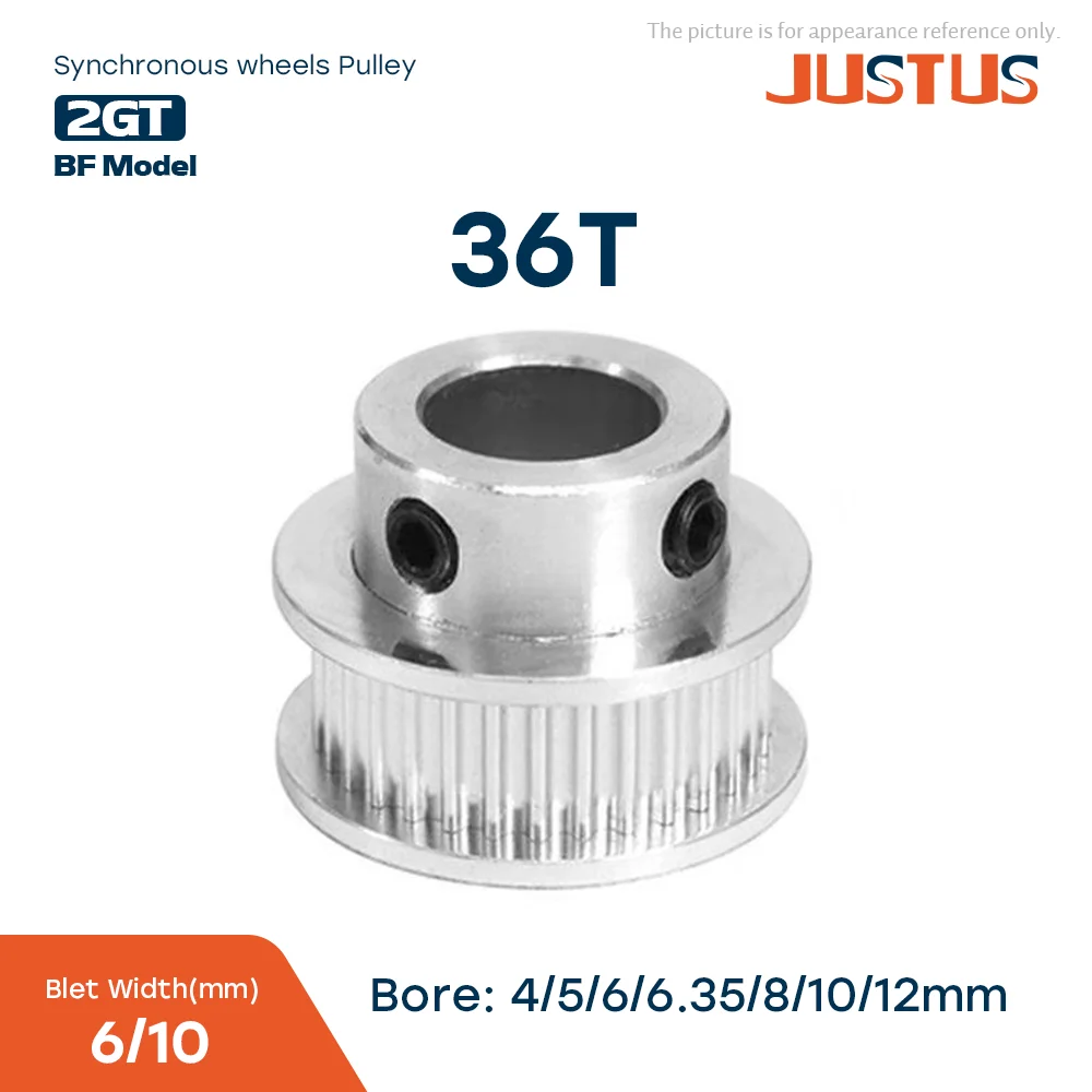 

GT2 Timing Pulley 2GT 36 Tooth Teeth Bore4/5/6/6.35/8/10/12mm Synchronous Wheels Width 6/10mm Belt 3D Printer Parts