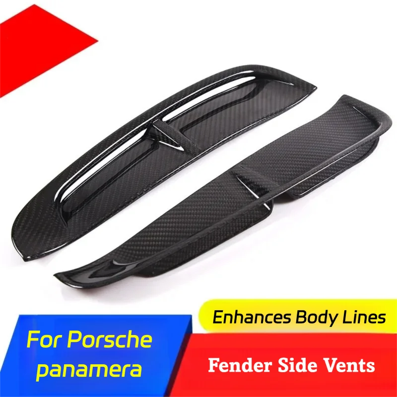 For Porsche Panamera 2017-2023 Fender Decal Sticker Carbon Fiber Look Side Vent Cover Car Exterior Styling Accessories Modified