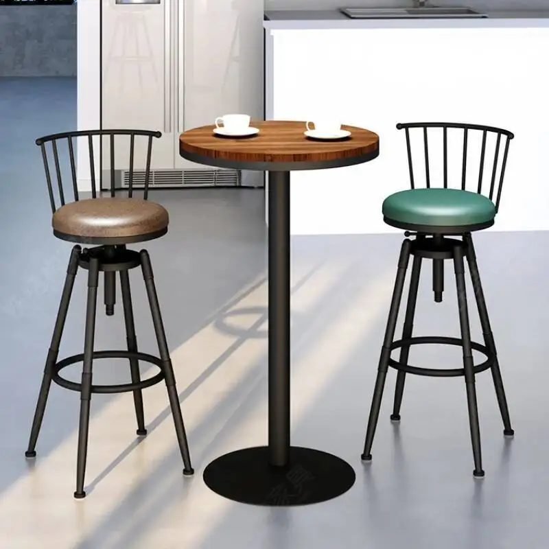 Kursi Logam Kursi Plastik Kursi Bar Kafe untuk Dapur Ruang Tamu Sandaran Tinggi Desain Nordik Furnitur Antik Nyaman