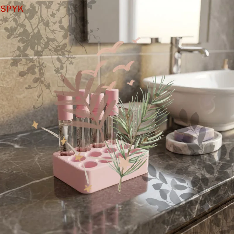 Desktop Perfume Sample Storage Display Tray Compatible: Mini Vials Cosmetic Organizer Rack