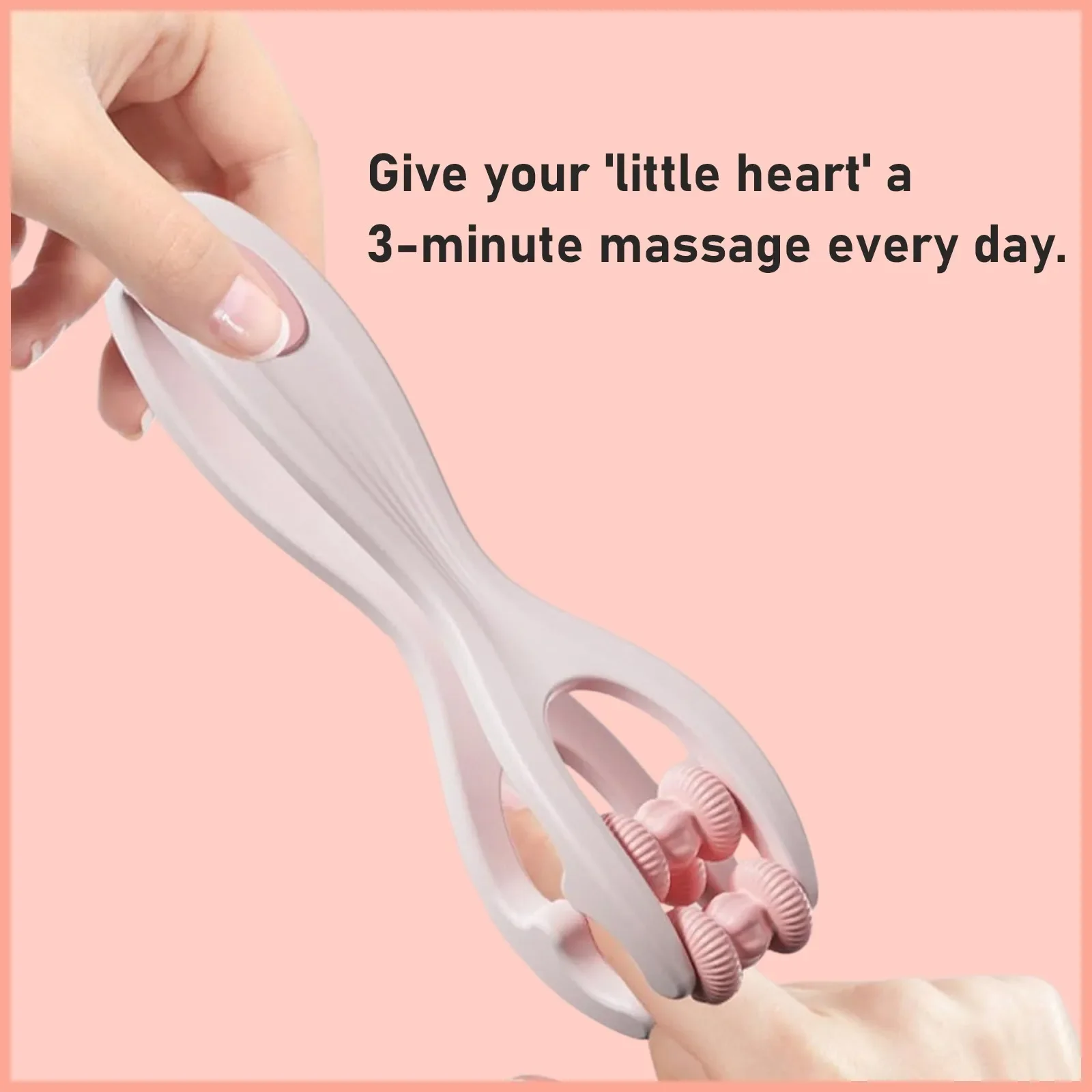 Massaggiatore per le dita Design a rulli a doppia fila Massaggiatore portatile per articolazioni delle mani Massaggio dei punti di tazza Strumenti per il rilassamento muscolare del dragaggio dei meridiani