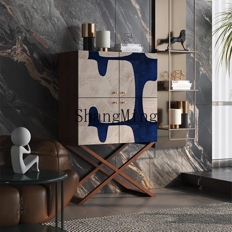 

CLwood four-door cabinet industrial wind porch aisle storage cabinet living room dining side storage cabinet