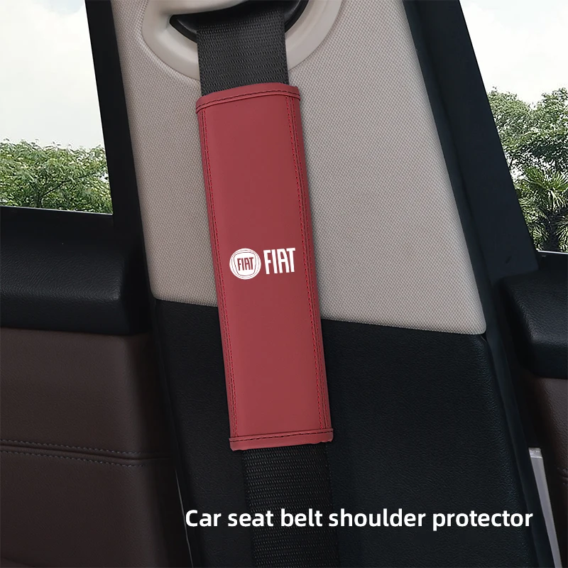 

Leather Car Seat Belt Cover Shoulder Protector Pad For Fiat 500 Abarth Punto Panda Grande Doblo Tipo Stilo Palio Auto Accessorie