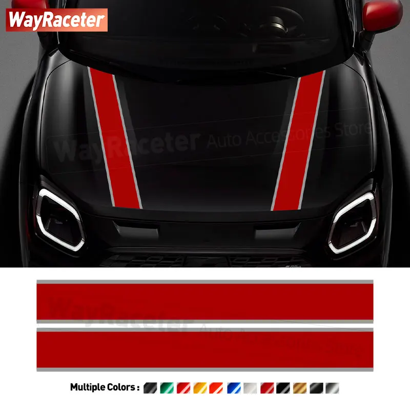 

2 шт. издание John Cooper Works, наклейка на капот в полоску, крышка двигателя, виниловая наклейка для MINI Countryman U25 2024, аксессуары JCW