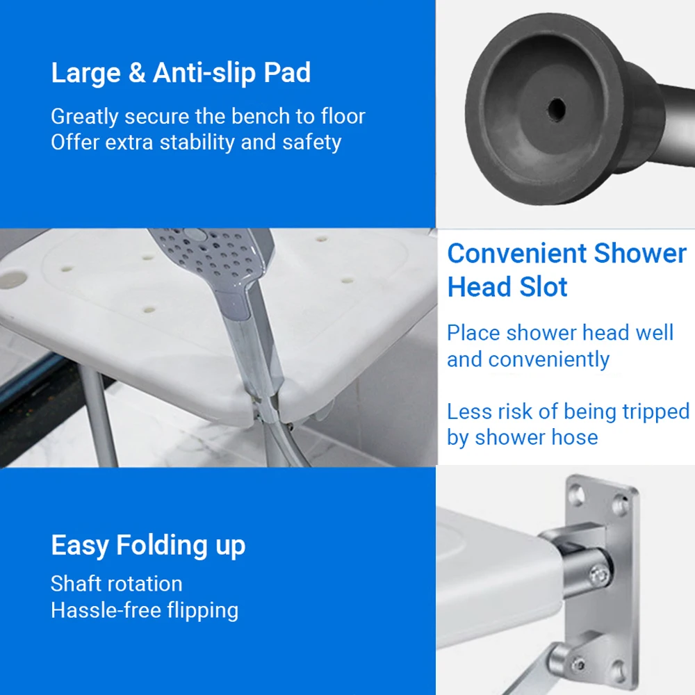 Adjustable Folding Wall-Mounted Shower Seat