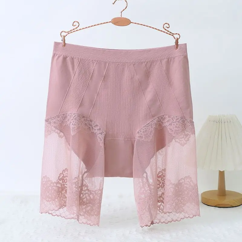 

Sexy Breathable Anti-glare Lace High-waisted Leggings Plus-size Safety Pants Women's Underwear Two-in-one Bestseller Five Points