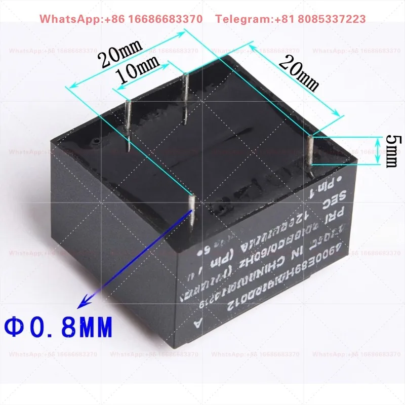 4900E89HB19PC012A Epoxy Sealed Transformer 1.5VA 230V Input 12V Output VDE UL