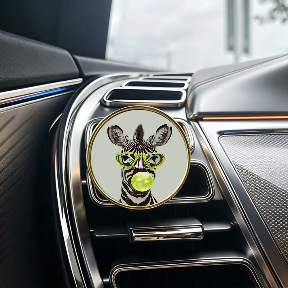 2026 Trendy Unique Zebra Print Car Vent Decor Clip Fragrance Free Car Interior Ornament No Essential Oil Ideal Holiday Gift