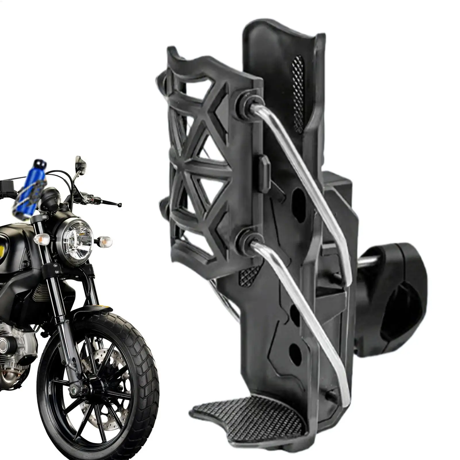 Verstellbarer Motorrad-Getränkehalter, 0,6–1,56 Zoll Metallklemmhalterung, Lenker-Getränkekäfig für Traktor, Rollstuhl, Golfwagen, Roller