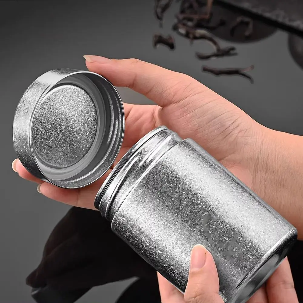 Portable Pure Titanium Tea Tin 260ml Large Capacity Sealed Tea Can Moisture-proof Tea Jar for Home&Travel
