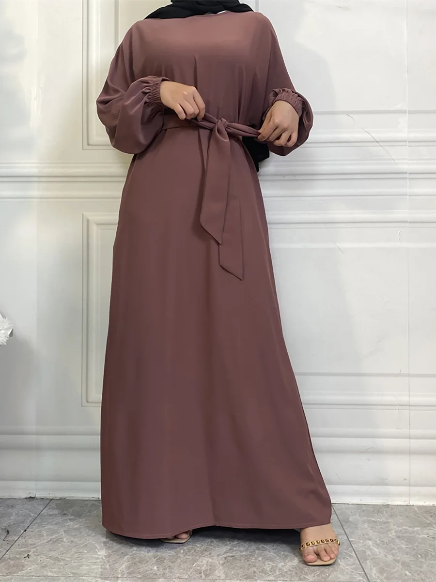 حار سيلي أسلوب بسيط فساتين مغربية قفطان تركيا بلون الخليج عبايات المرأة الإسلامية فستان طويل مسلم السعودية رداء رمضان 105