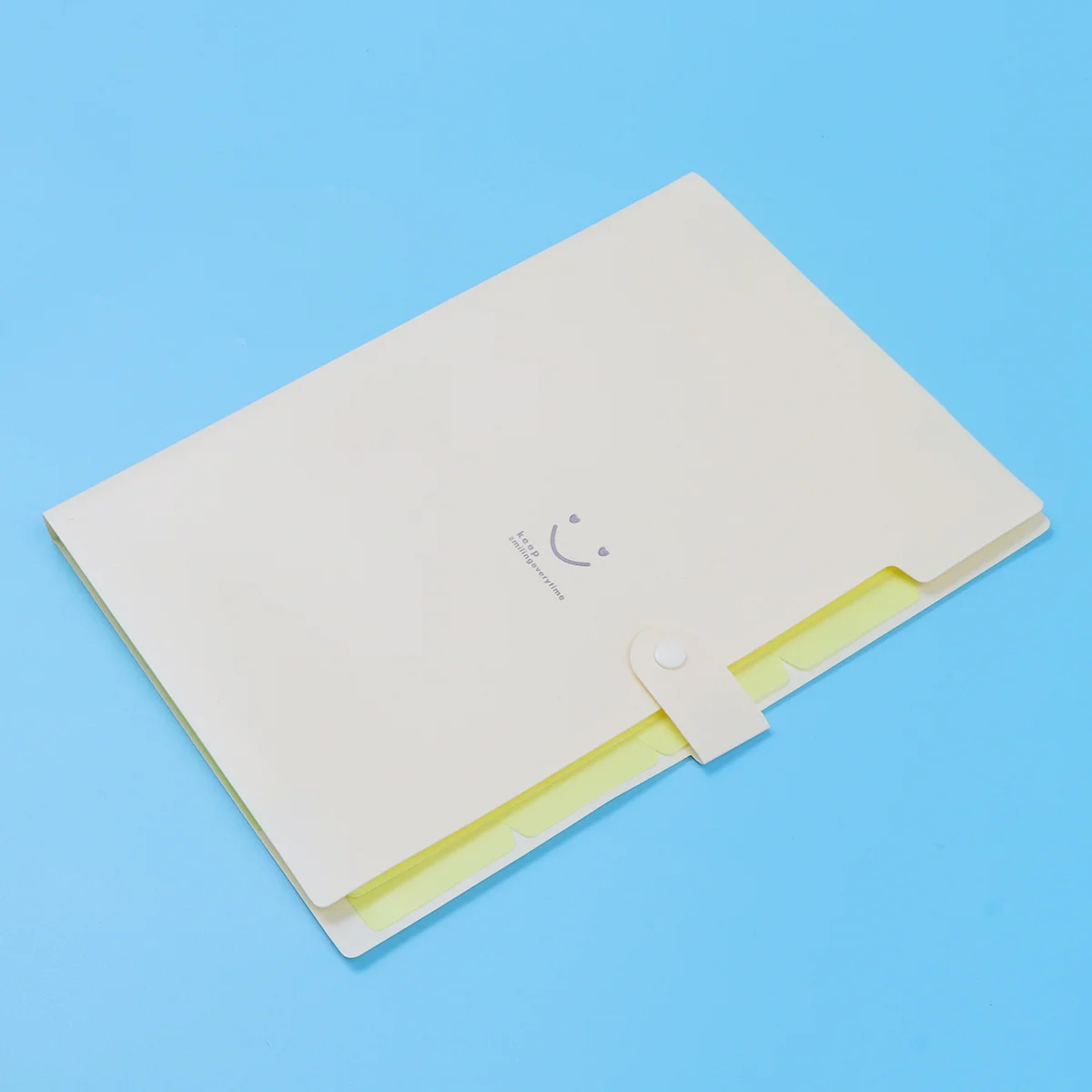 Expanding File Folder A4 Letter Size Snap Closure 5 Pockets Plastic Document Organizer Light Green Accordion Folder For