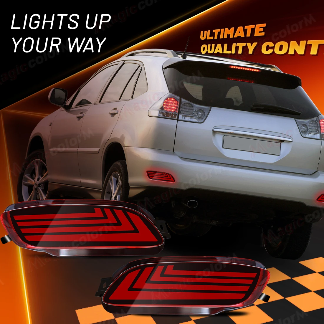 

2pcs Brake Lights For Lexus RX/ Harrier 2003-2008 For Toyota Venza 2013-2015 Rear Bumper Reflector Light Turn Signal Lamp 12V