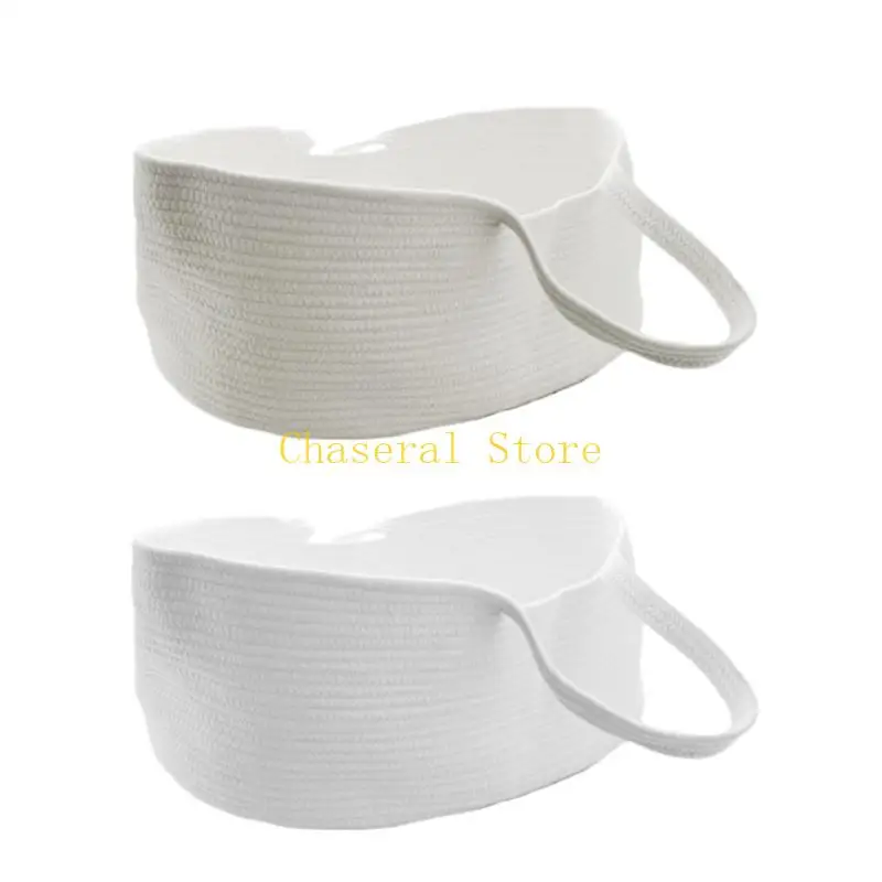 

E7CE Портативная корзина для младенцев Моисея для переноски из хлопчатобумажной веревки, тканая кроватка для сна новорожденного