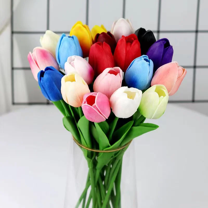 34 Cm Fack Flowers Tulips Artificial Wedding Decorations Valentine's Day Gift Home Decoration Products Tulip Artificial Flower