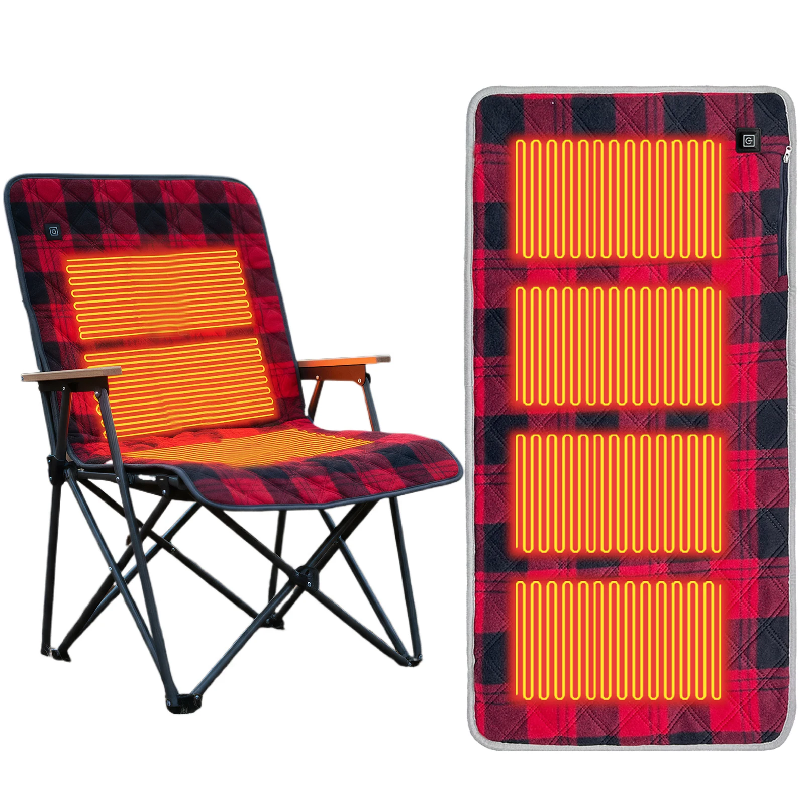 

5V USB Heating Pad Seat Warmer 3-Level Temperature Foldable Heating Cushion Foldable Heated Seat Pad for Camping Fishing Office