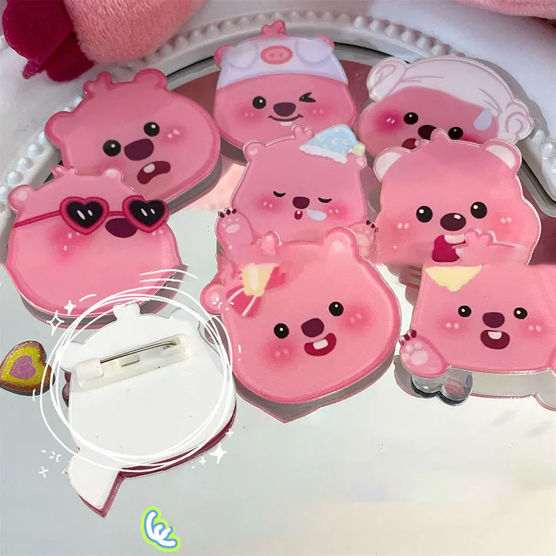 9 Pcs Miniso Cute Zanmang Loopy Brooch Ins Cartoon Anime Student Decoration Kawaii Loopy Badge Toys for Girl Birthday Gifts