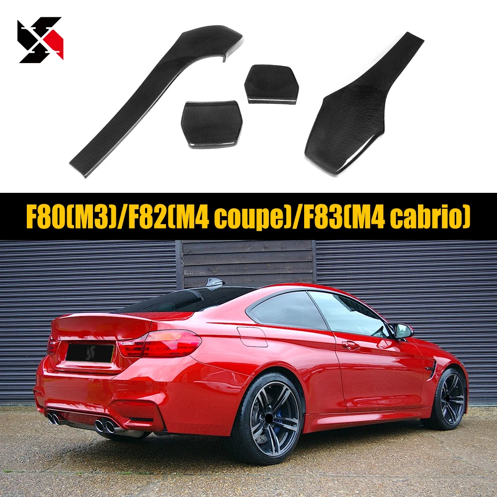 

For BMW F80 M3 F82 F83 M4 Sedan Coupe Convertible 2014 - 2020 4PCS Dry Carbon Fiber Seat Back Covers Car Inner Trims Accessories