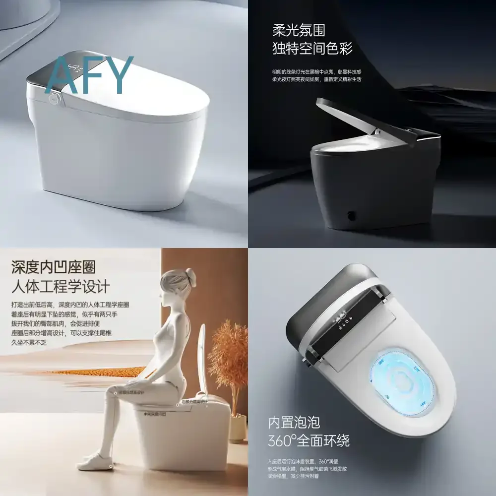 Smart Toilet for Household Use Automatic Voice Control Foam Shield Toilet with No Water Pressure Requirement Electric