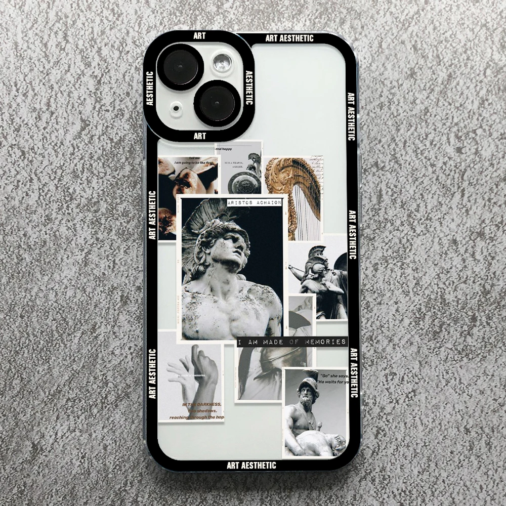 Renaissance Art Aesthetic David Angel Eyes Phone Case For iPhone 16 15 14 13 12 11 Pro Max Mini 16 15 14 Plus Soft Silicone Case