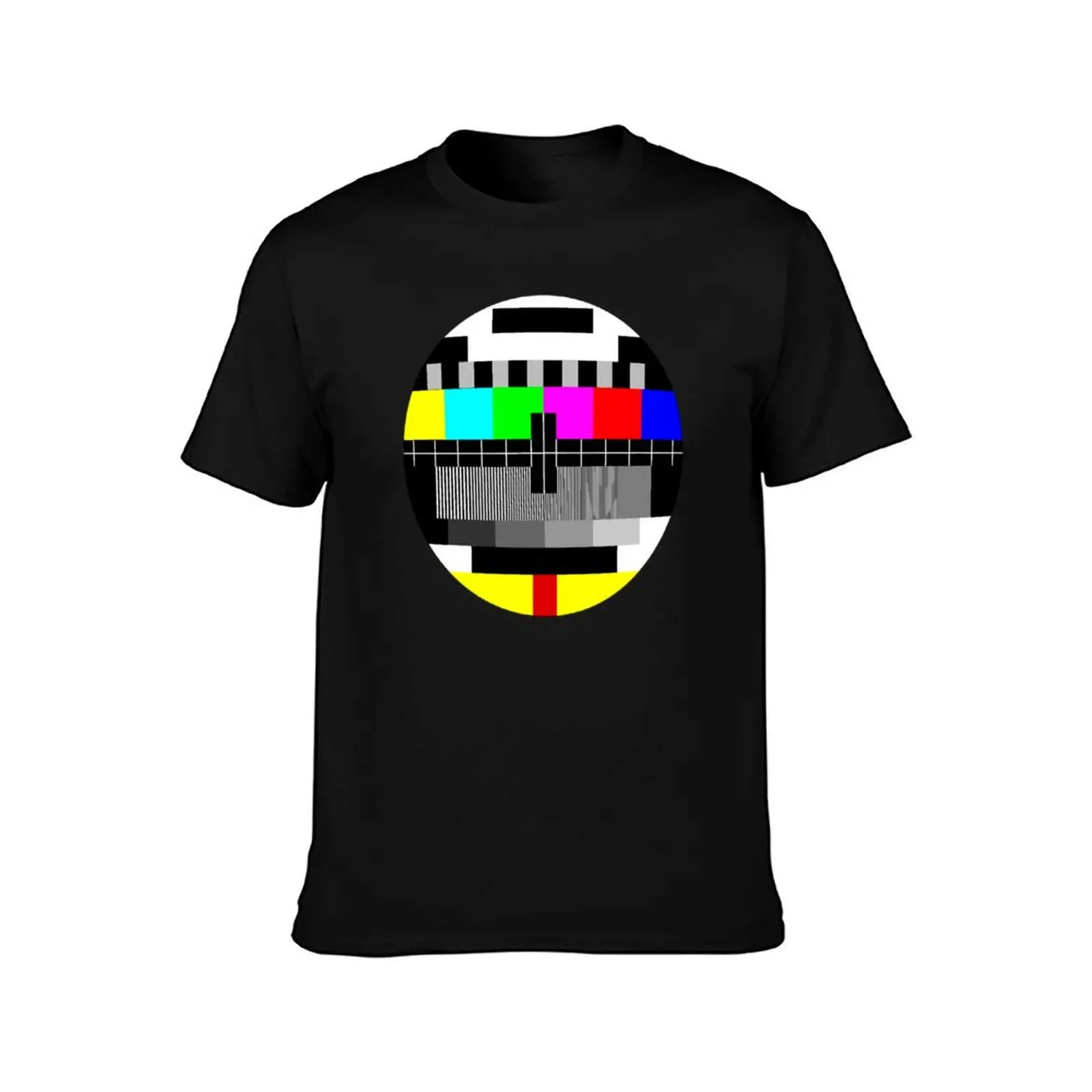 90's TV Test pattern T-Shirt plus sizes funny shirt cotton customizeds blue archive T-shirts for men cotton