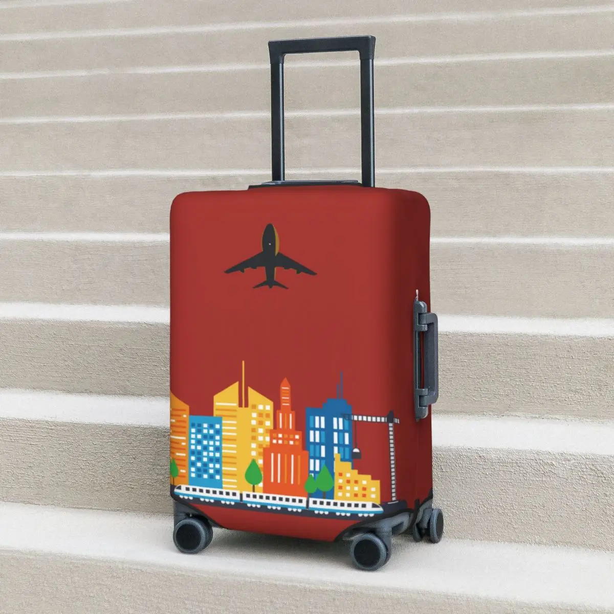 Building Pattern Suitcase Cover 2023 Fashion Business Protection Vacation Useful Luggage Case