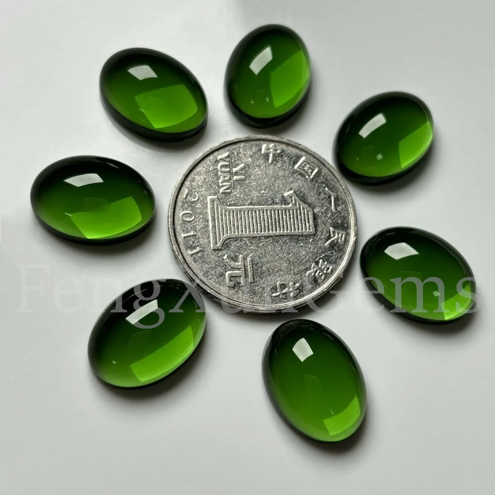 8x10~20x30mm1pcs Flat Bottom Oval Cabochon Loose 5A Glass Stone Blue Red White Green Multicolor for Rings DIY