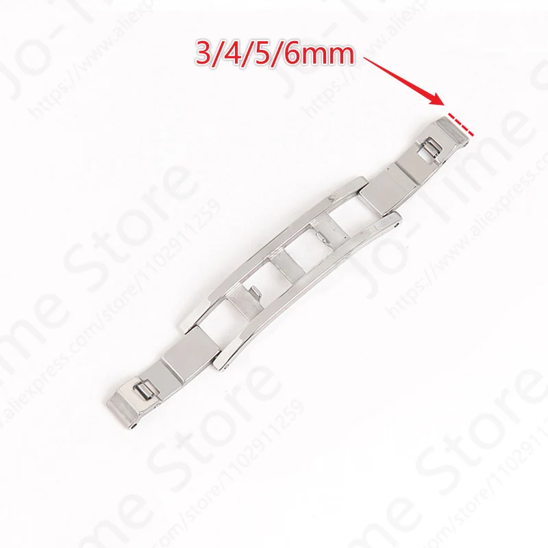 Stainless Steel Watchband Buckle 3mm 4mm 5mm 6mm Double Pull Folding Butterfly Clasp Watch Strap Connection Watch Accessories