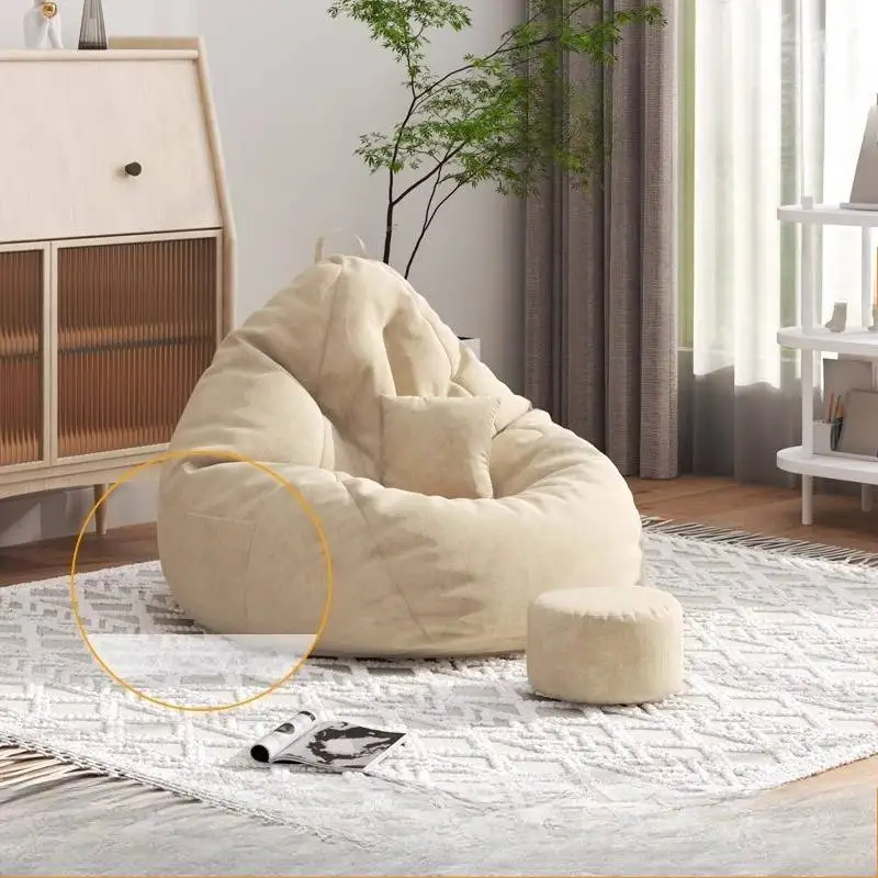 الأصفر مصمم كسول أريكة بنمط حقيبة الفول غرفة المعيشة اليابانية الفردية كسول أريكة بنمط حقيبة الفول الصالات Divano Soggiorno أثاث المنزل #3