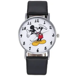 Relógio de quartzo com mickey design cartoon para crianças, cor preto, azul, rosa e branco, para meninas e meninos, presente de aniversário, novo