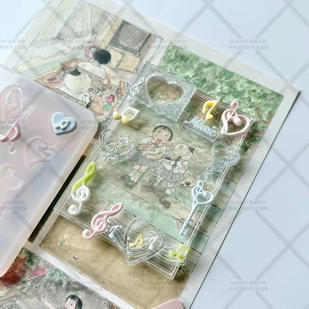 Musical Note Accessories Silicone Mold Resin Liquid Mold Resin Keychain Silicone Mold Resin Mold