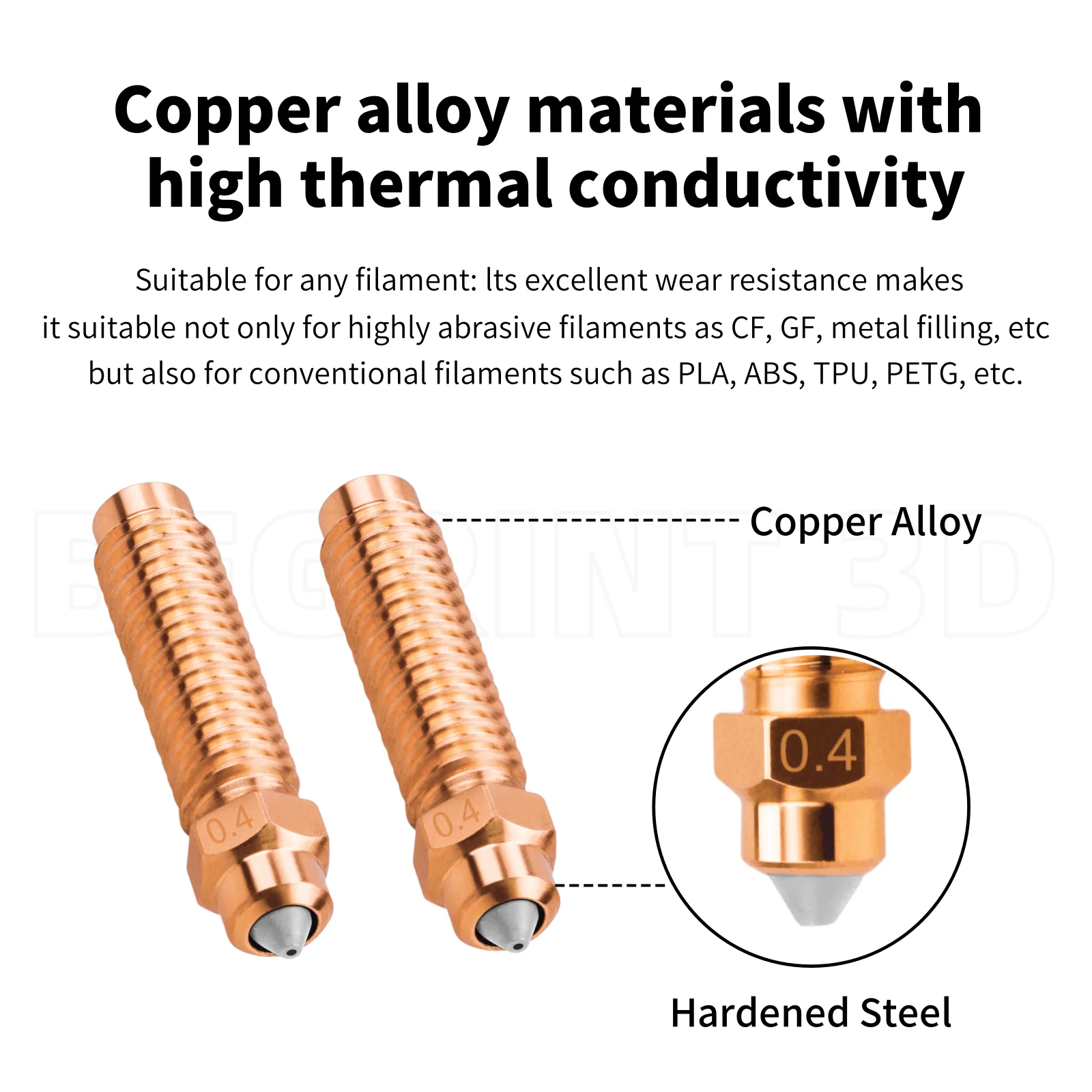 Bimetallic Nozzle For Elegoo Centauri Carbon Hotend Chromium Zirconium Copper Bi-metal Nozzles Fit ELEGOO Centauri Heat end Kit