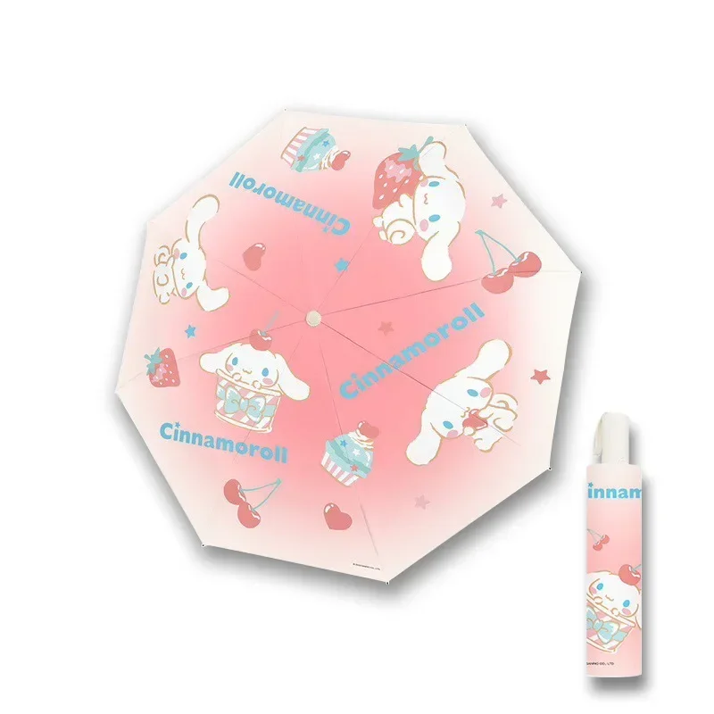 Sanrio Cinnamoroll Anime Kawaii Sunshine Rain Dual Umbrella Sweet Cute Cartoon Automatic Sunshade Uv Protection Toys for Girls