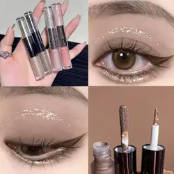 Double Head Glitter Liquid Eyeshadow Matte Eye Shadow Contour Lying Silkworm Eye Cosmetics Waterproof Lasting Eyeshadow Makeup