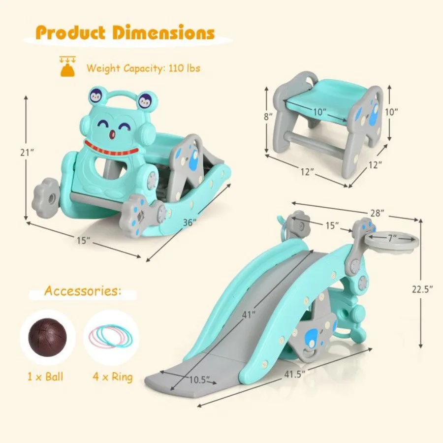 4in1 Schaukelpferd und Rutschset für