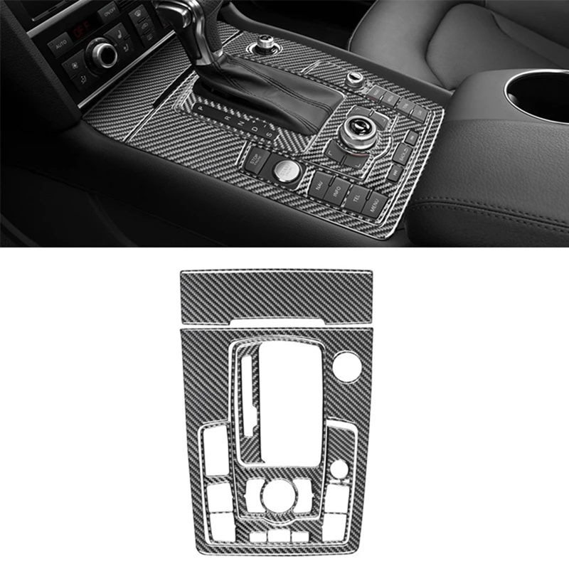 

For Q7 2007-2015 LHD Real Soft Carbon Fiber Car Center Console Gear Shift Panel Cover Trim Interior Accessories Parts