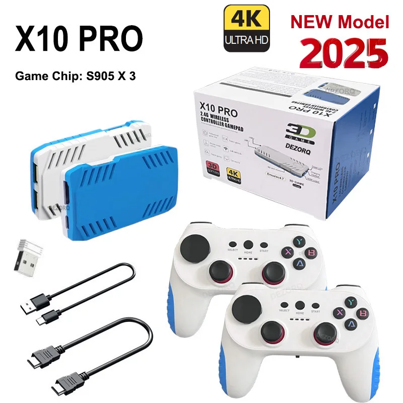128G X10 PRO GameStick 4K HD TV Konsola do gier wideo S905 X3 Retro Games Podwójny kontroler 2.4G