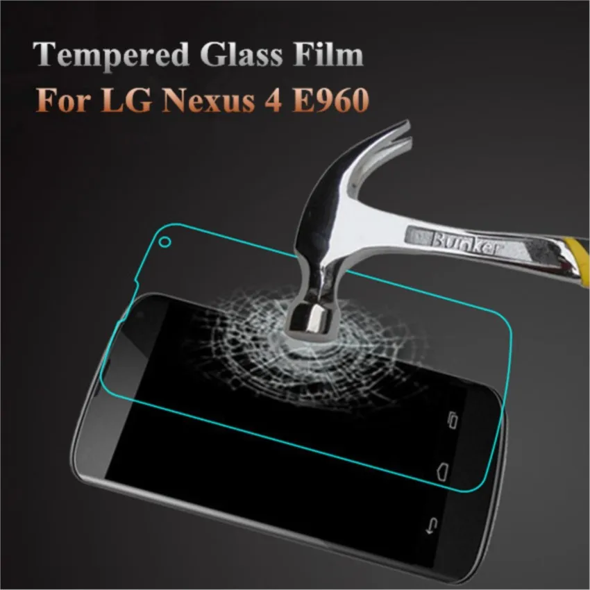 verre trempe pelicula de vidro for nexus 4 screen protector tempered glass cover guard protection film for lg google e960 nexus4