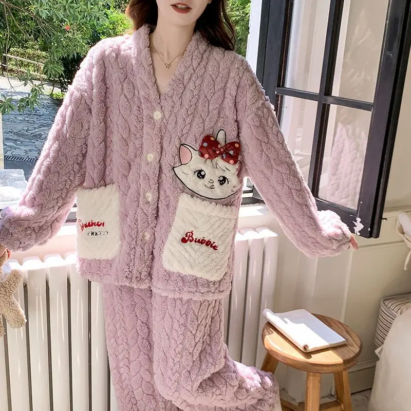 ホット漫画アニメ女性パジャマセット女の子甘い日本のかわいい寝間着学生綿ホームウェアかわいいファッション快適な暖かい
