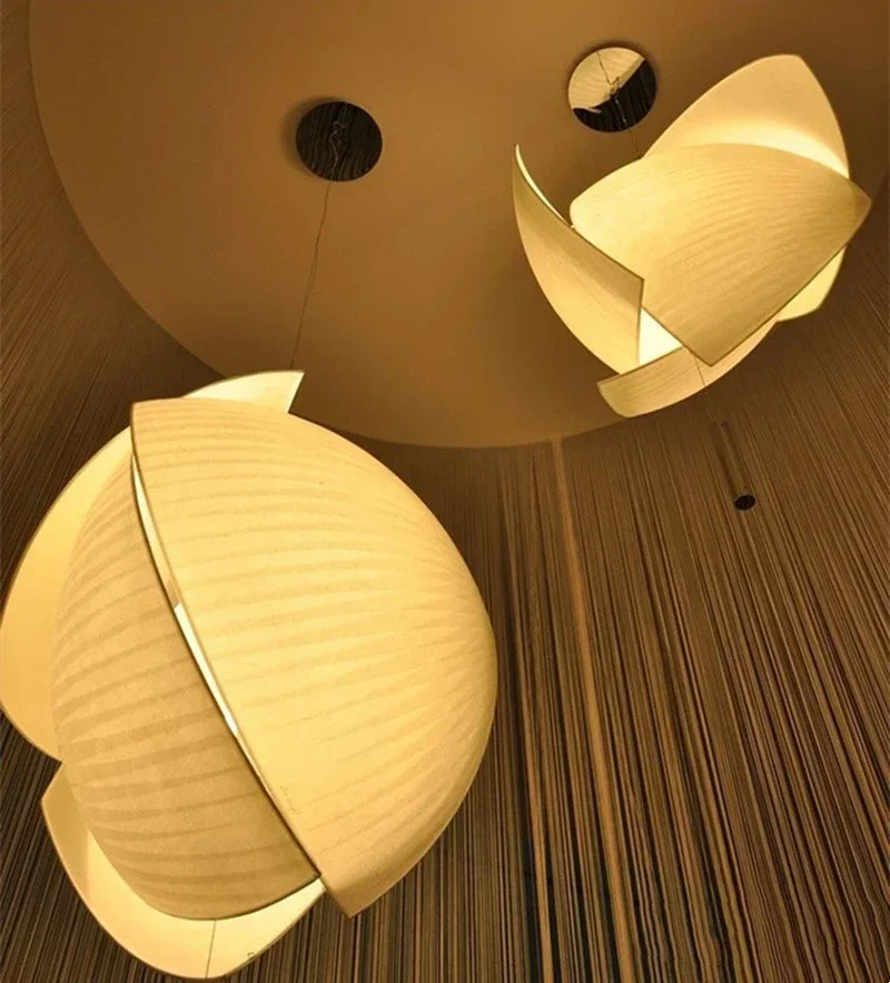 Design nórdico tecido luz pingente wabi sabi sala de estar escada do hotel sala jantar luz pingente decoração para casa iluminação led