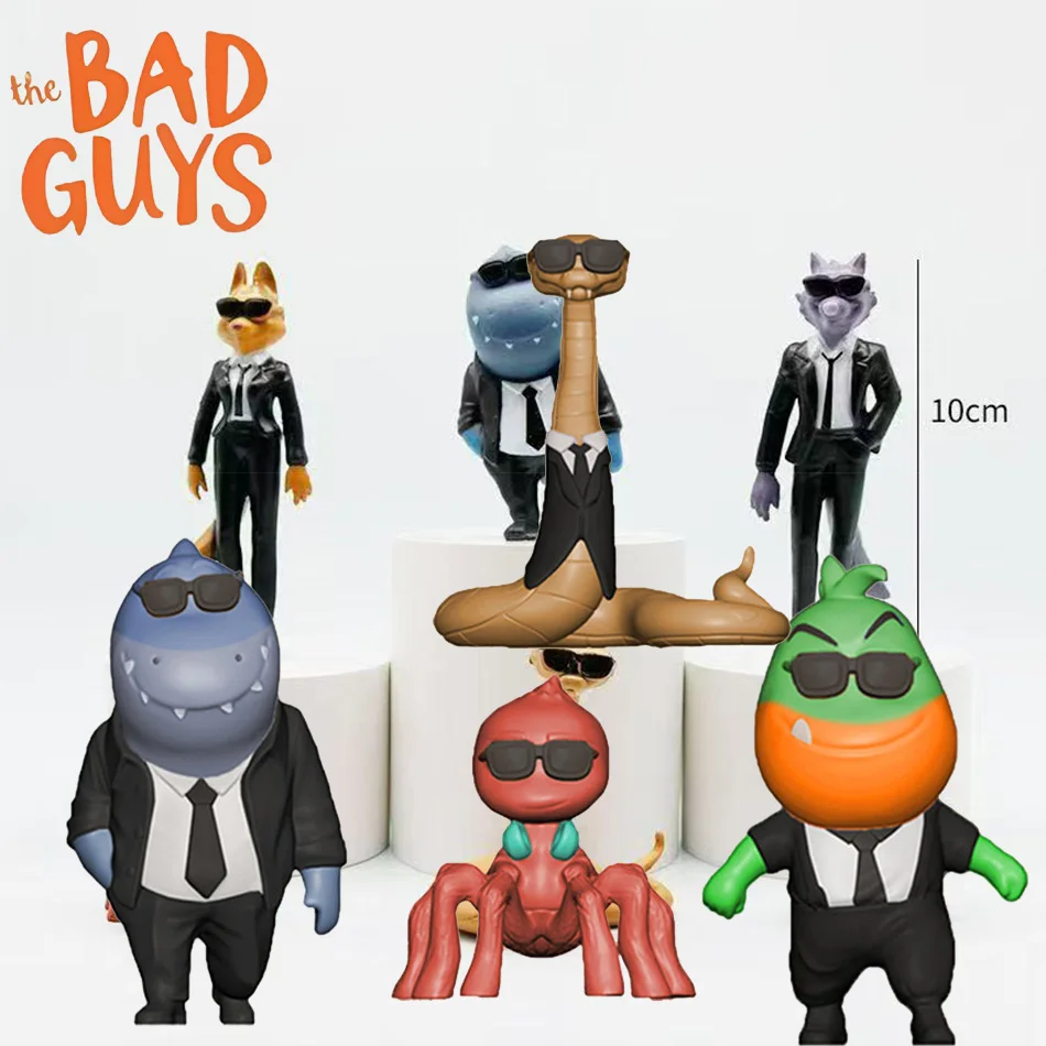 Heiße 6 Teile/satz The Bad Guys 2 Actionfiguren, Anime Modell Spielzeug, Kuchen Topper Dekorationen, Sammlerfiguren für Kinder und Erwachsene
