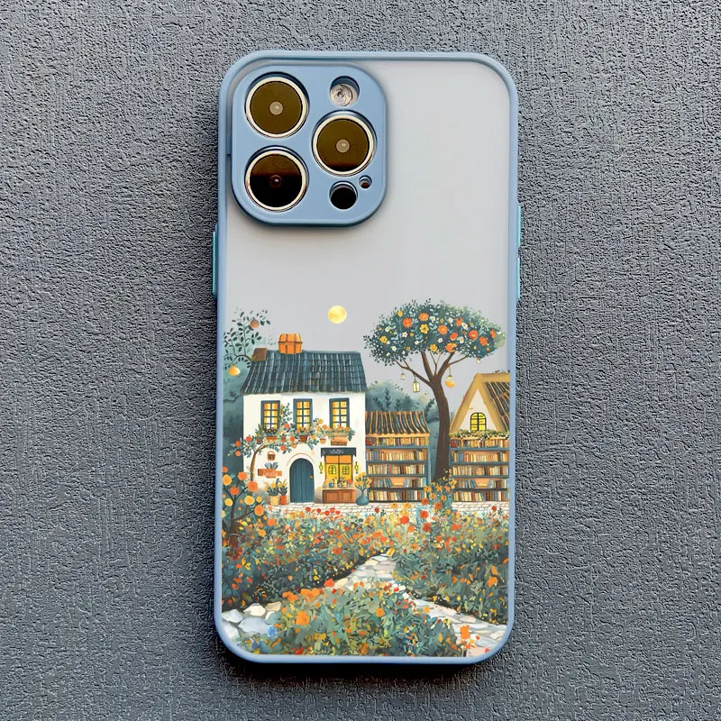 Ölgemälde Garten Villa Landhausmärchen Kunst Handyhülle für iPhone 17 16 15 14 13 12 11 Pro Max XR XS X 15 16 Rückseite – Detail 9