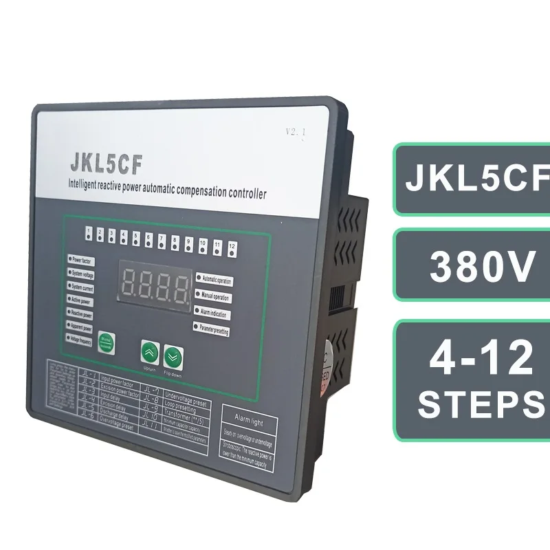 JKL2CF-12 step 380V new design economic  power factor controller cos for low voltage power capacitor