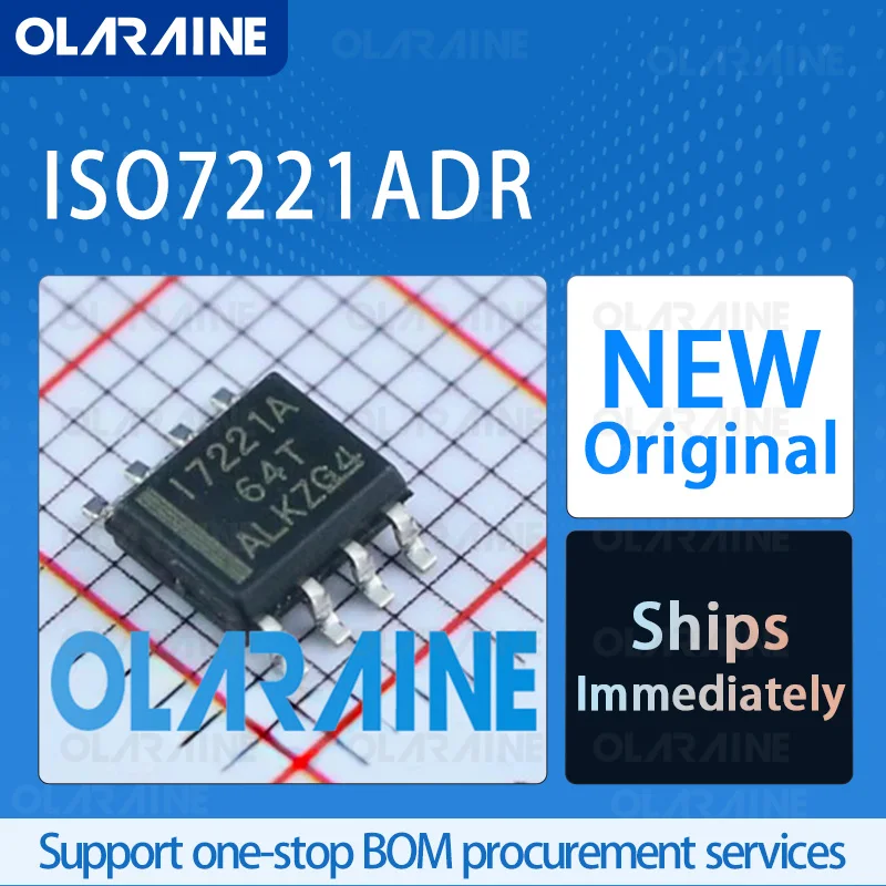 

5/10/100Pcs ISO7221ADR SOIC-8 original ic chip Digital isolators RoHS 2 Channel Data rate 1 Mb/s Voltage -5 V