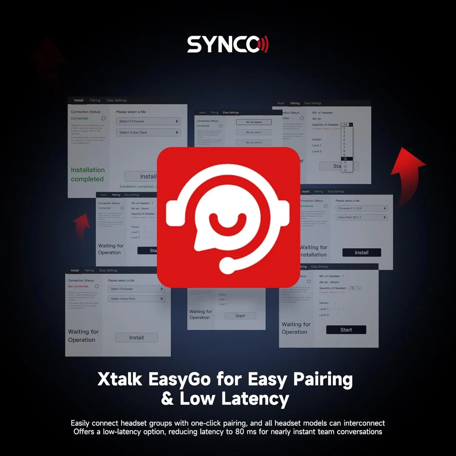 SYNCO Xtalk Xpro 2.4G نظام اتصال داخلي لاسلكي سماعة الرأس X1 X2 X3 X5 X9 ميكروفون لاسلكي لتسجيل الصوت #5