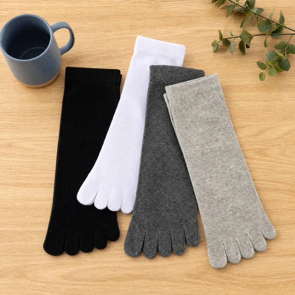 Hosiery Men's Five Finger Socks Odor Resistant Anti-slip Five Toe Socks Solid Color Breathable Sports Socks Four Seasons