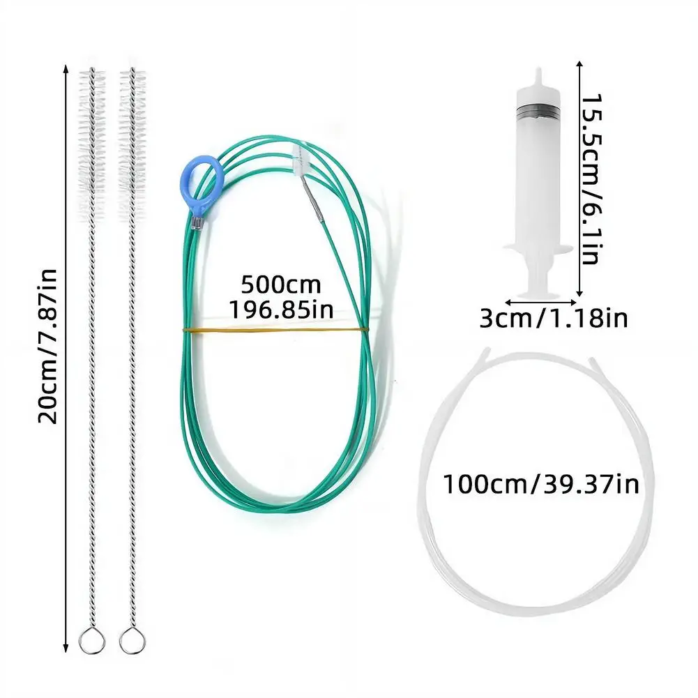 1 Set Auto-Abflussreiniger Reinigungsbürste & Spritzen Ölpumpe mit Schlauch Universelles Auto-Schiebedach-Abflussreinigungsset Lochverstopfungsbürste – Detail 2
