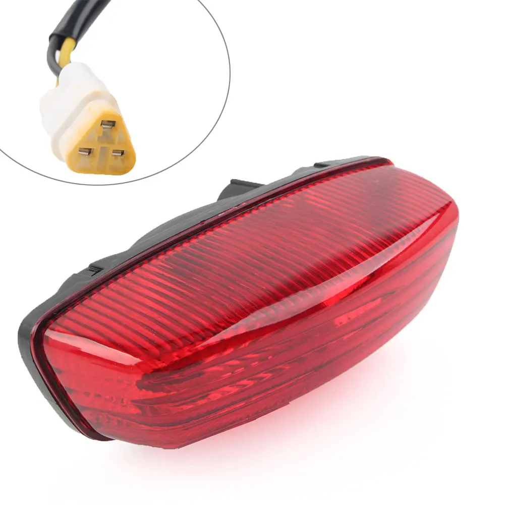 1Pcs Red Motorbike Plastic Rear Brake Tail Light Lamp Red Lens For Suzuki LTF 250 Ozark LT-Z250 LTZ 400 Z LT-F