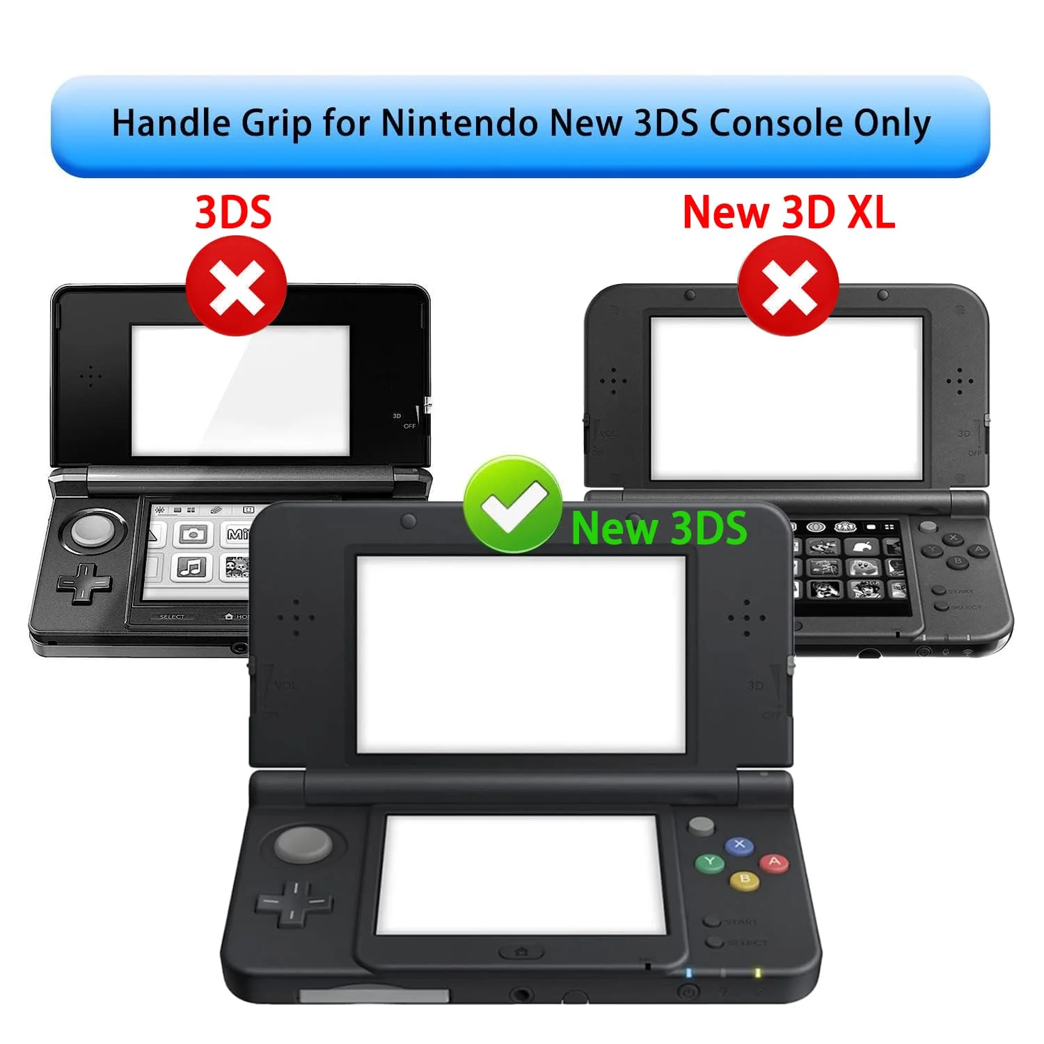 Ergonomic 3DS XL Hand Grip with Kickstand, Anti-Slip Protective Cover for Nintendo New 3DS XL & New 3DS Handheld Console view 6